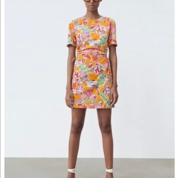 Zara summer floral cutout dress - Picture 2 of 6